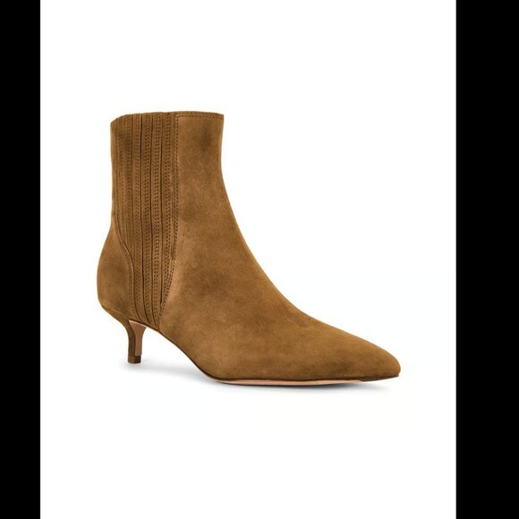 Veronica Beard Lisa Suede Mid-Heel Bootie Brown Size 8.5 - Picture 1 of 9